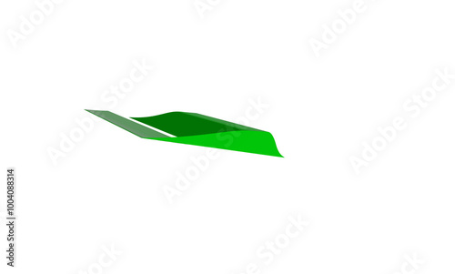 green leaf isolated on white background, desain warna hijau 3d terisolasi photo