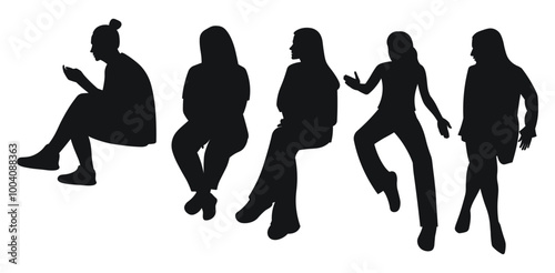 Girls sitting feuding, female company