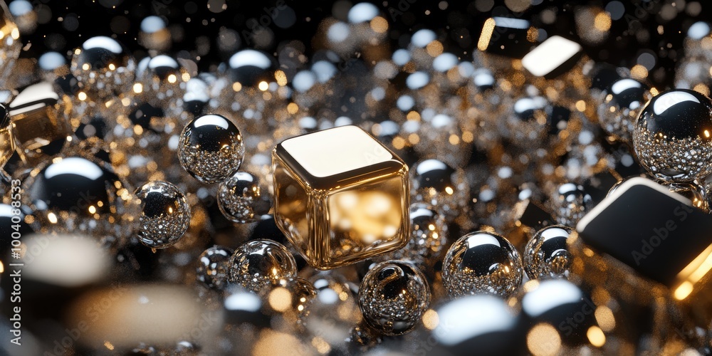 a bunch of shiny silver and gold balls a bunch of shiny silver and gold balls