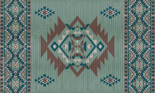 American tribal ethnic native pattern.Traditional Navajo,Aztec,Apache,Southwest and Mexican style fabric pattern.Abstract vector motifs pattern.For fabric,clothing,blanket,carpet,woven,wrap,decoration