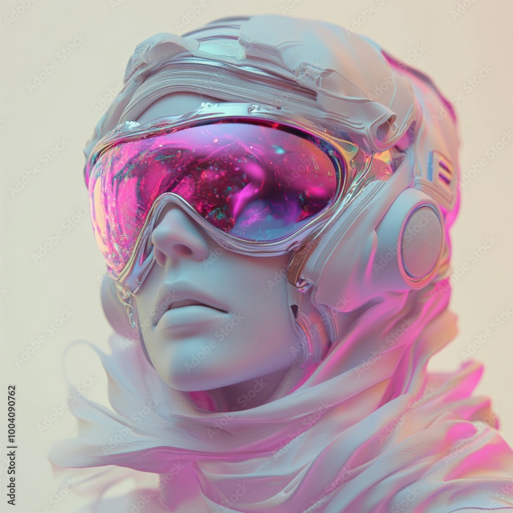 Futuristic Portrait of a Sci-Fi Character in Digital Art Emphasizing Technology and Innovation Futuristic Portrait of a Sci-Fi Character in Digital Art Emphasizing Technology and Innovation