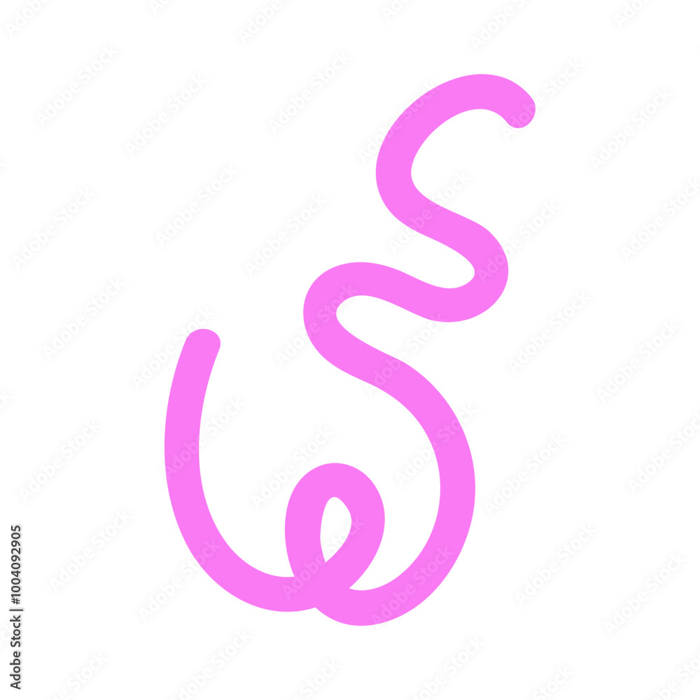 organic pink squiggle line element organic pink squiggle line element