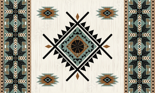 American tribal ethnic native pattern.Traditional Navajo,Aztec,Apache,Southwest and Mexican style fabric pattern.Abstract vector motifs pattern.For fabric,clothing,blanket,carpet,woven,wrap,decoration