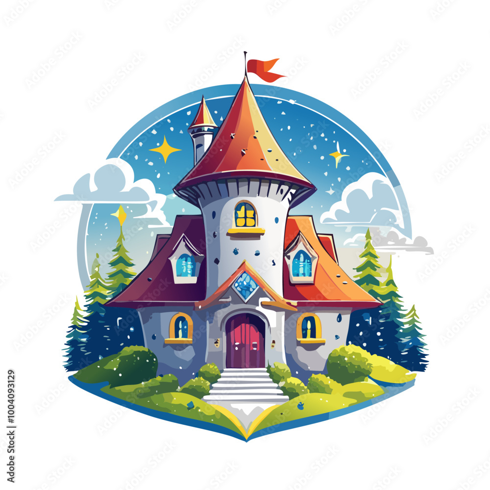 Obraz premium Magical house vector art illustration logo design