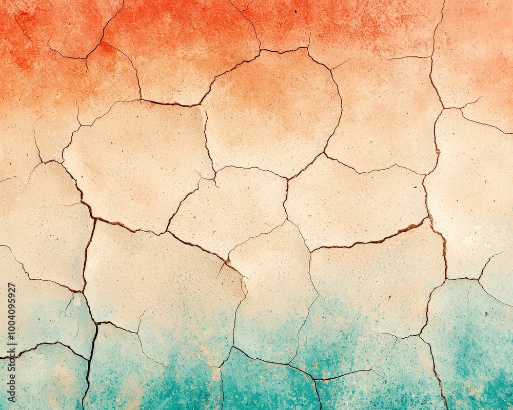 Abstract texture of cracked, parched earth in a desert palette