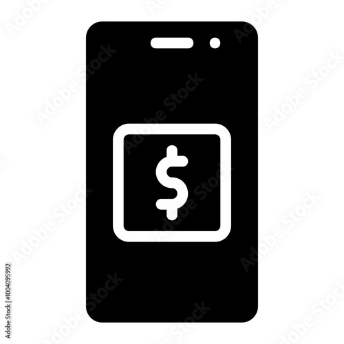 online money glyph icon