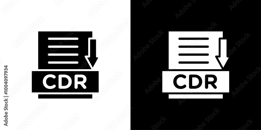 CDR file document icon Flat art illustration in outline CDR file document icon Flat art illustration in outline