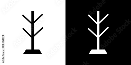 Coat Stand Icon Flat art illustration in outline