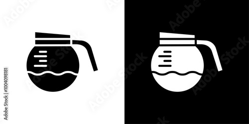 coffee pot icon Flat art illustration in outline
