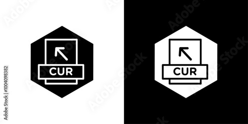 CUR File Document Icon Flat art illustration in outline