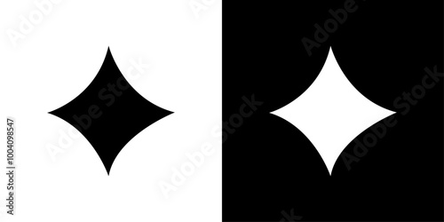 Diamond star icon Flat art illustration in outline