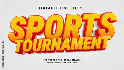 Sports tournament 3d editable text effect