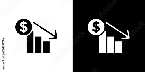 Economic Loss icon Flat art illustration in outline