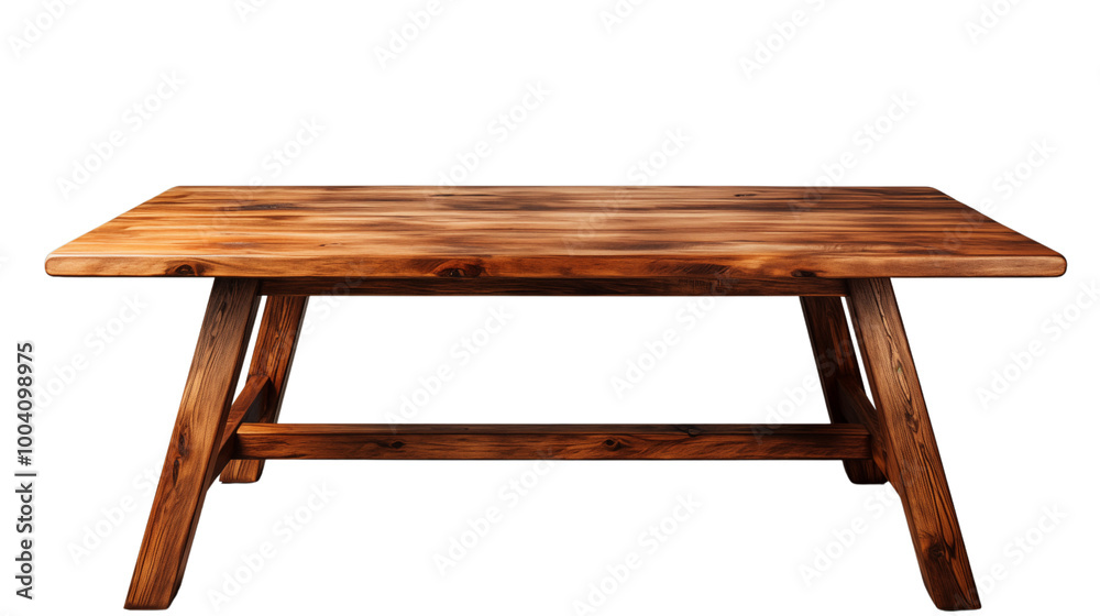 A wooden table, studio view, isolated on white background. A wooden table, studio view, isolated on white background.