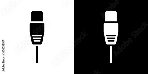 ethernet cable plug icon Flat art illustration in outline