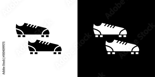 football soccer shoes icon Flat art illustration in outline