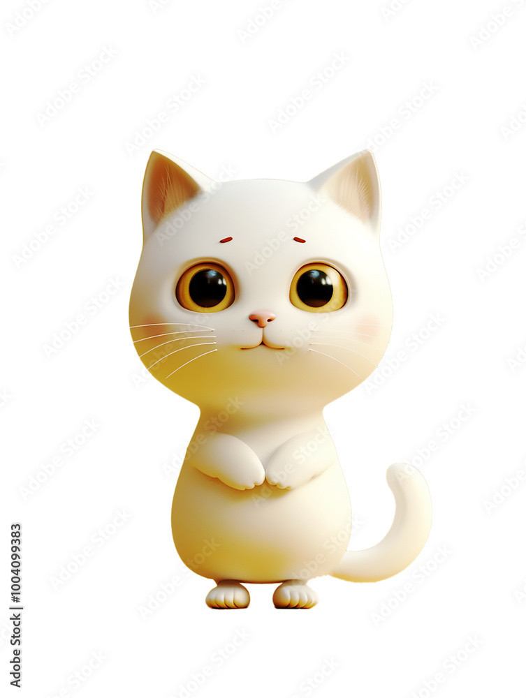 3d rendering a lovely cat standing cut out 3d rendering a lovely cat standing cut out