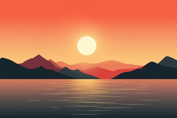 Papier peint photo Corail Sunset landscape sunlight outdoors.  © Rawpixel.com