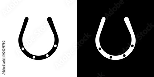 Horseshoe icon Flat art illustration in outline