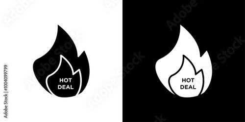 Hot deal icon Flat art illustration in outline