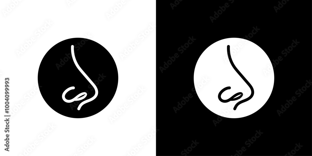 human nose icon Flat art illustration in outline human nose icon Flat art illustration in outline