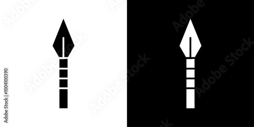 Kunai throwing knife icon Flat art illustration in outline