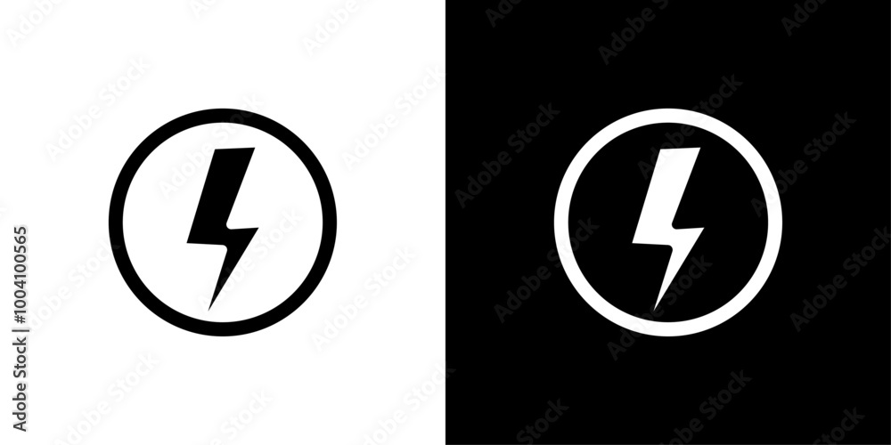 Lightning power charge icon Flat art illustration in outline Lightning power charge icon Flat art illustration in outline
