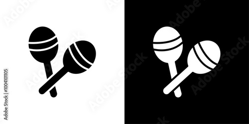 maracas icon Flat art illustration in outline