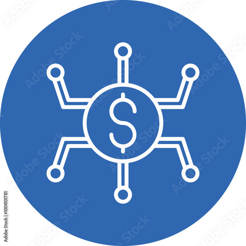 Digital Currency line circle icon