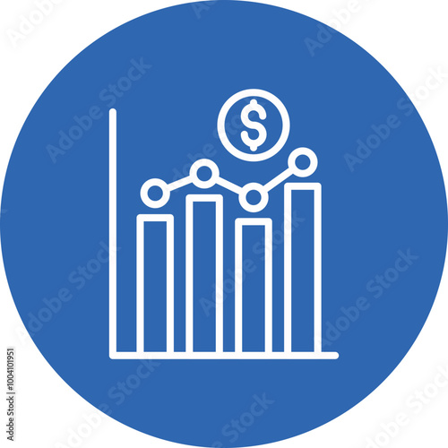 Stock Market line circle icon