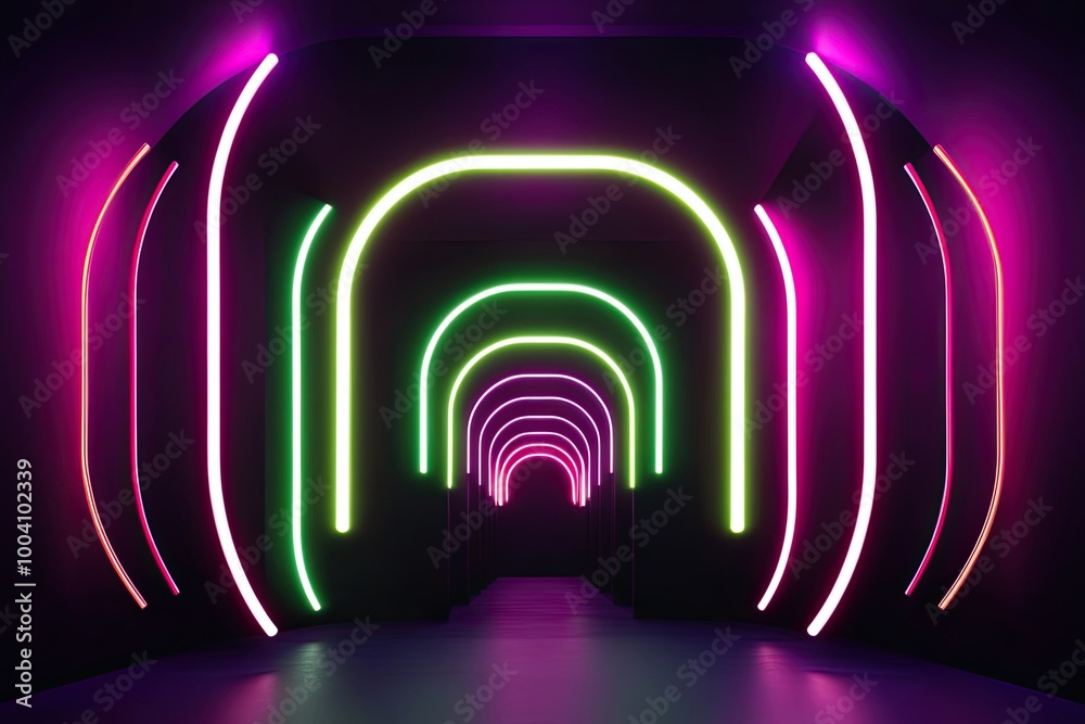 Vibrant Neon Arc Designs in Lime and Crimson on Dark Background for Eye-Catching Ultraviolet Wallpaper Vibrant Neon Arc Designs in Lime and Crimson on Dark Background for Eye-Catching Ultraviolet Wallpaper