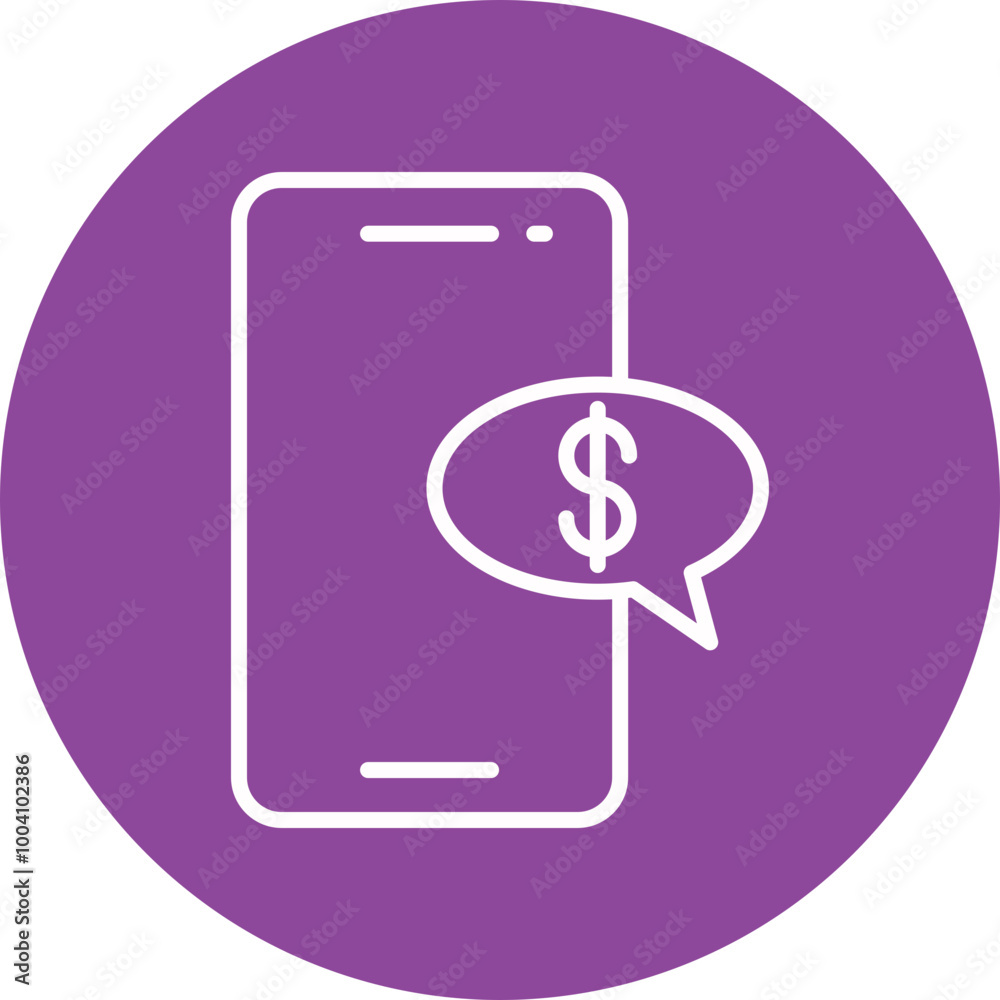 Mobile Payment line circle icon Mobile Payment line circle icon