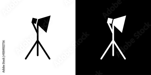 photography lighting icon Flat art illustration in outline