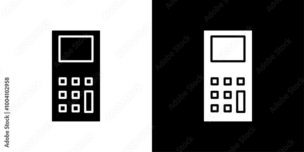 pos terminal icon Flat art illustration in outline pos terminal icon Flat art illustration in outline