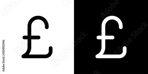 Pound icon Flat art illustration in outline