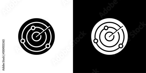 radar detection icon Flat art illustration in outline
