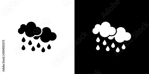 Rain icon Flat art illustration in outline