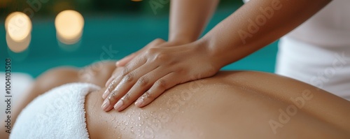 Wallpaper Mural Close Up of Hands Giving a Relaxing Massage in Spa Setting Torontodigital.ca