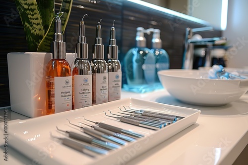 Wallpaper Mural A white tray with a bunch of dental tools on it Torontodigital.ca