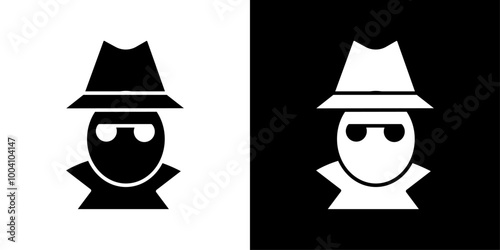 Secret agent icon Flat art illustration in outline