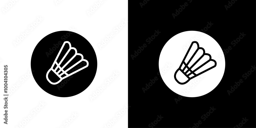 Shuttlecock Icon Flat art illustration in outline Shuttlecock Icon Flat art illustration in outline
