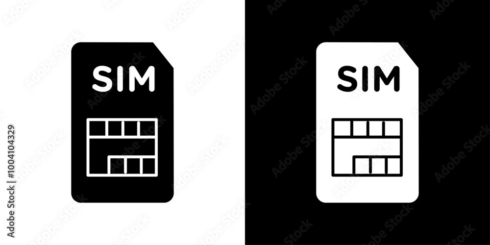 sim card icon Flat art illustration in outline sim card icon Flat art illustration in outline