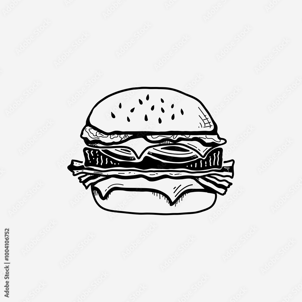 chesee burger line art illustration chesee burger line art illustration