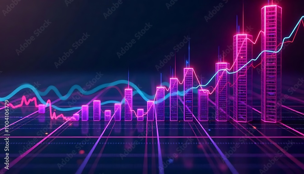 financial charts with a banner background featuring money and investments financial charts with a banner background featuring money and investments