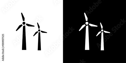Wind turbine icon Flat art illustration in outline