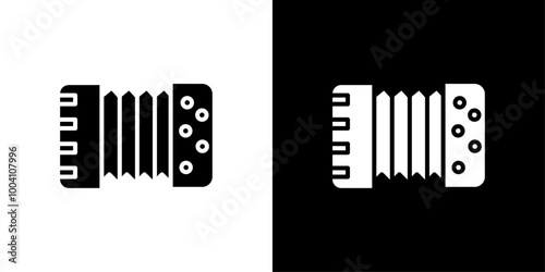 accordion icon Flat art illustration in outline