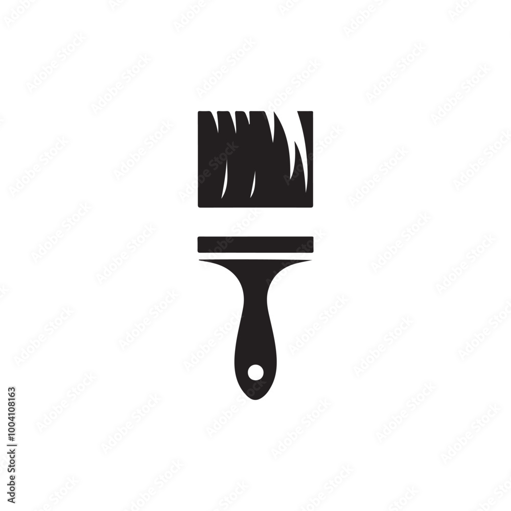 Stylish Paint Brush Silhouette Vector Icon: Ideal for Designers and Creatives Seeking Modern and Artistic Logos