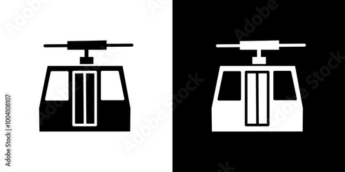 aerial tramway icon Flat art illustration in outline