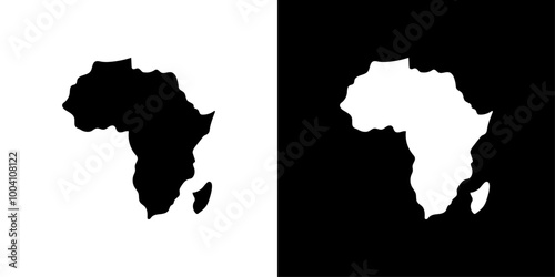 africa map icon Flat art illustration in outline