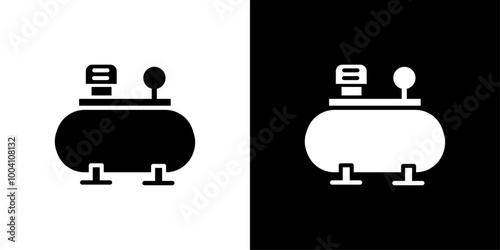 Air compressor pump icon Flat art illustration in outline